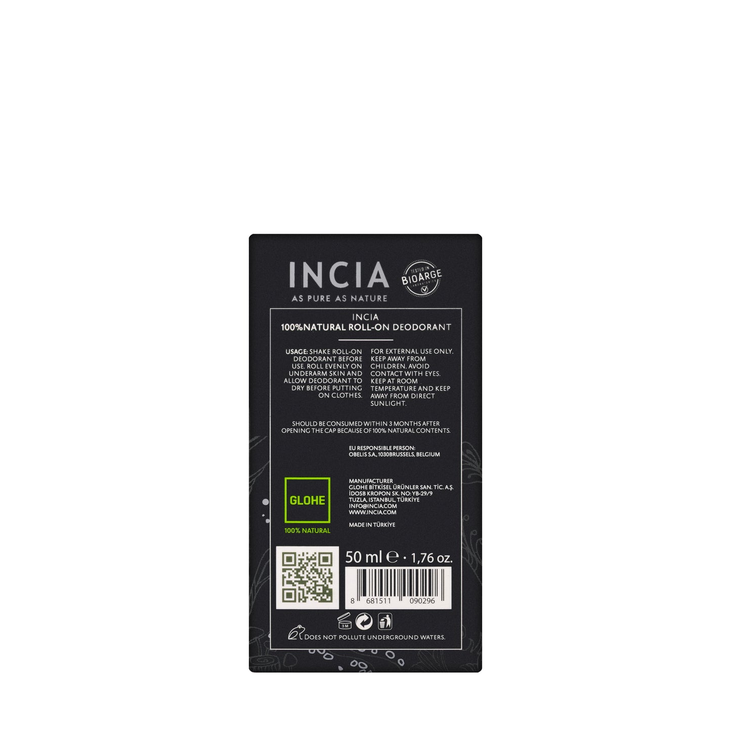 Incia Natural Deodorant Roll Men 50 Ml