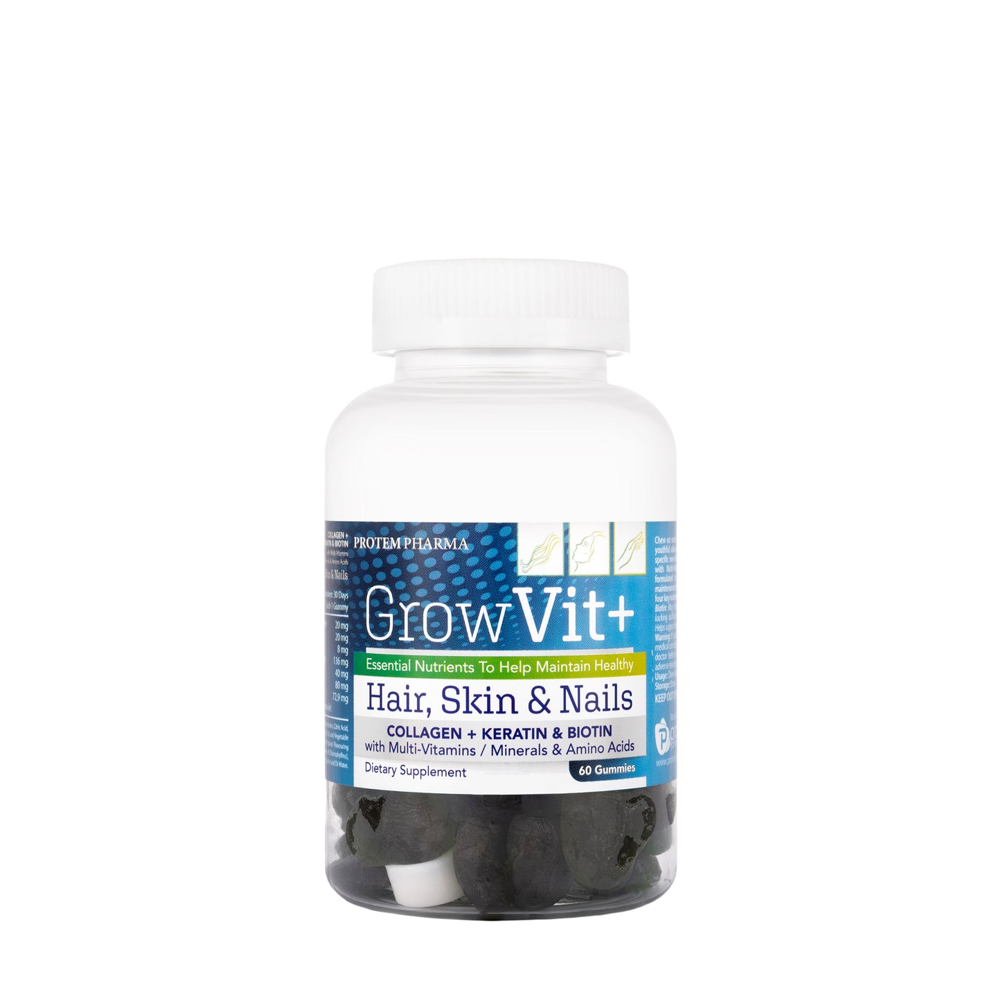 Grow Vit+ Hair,Skin&Nails 60 Gummies