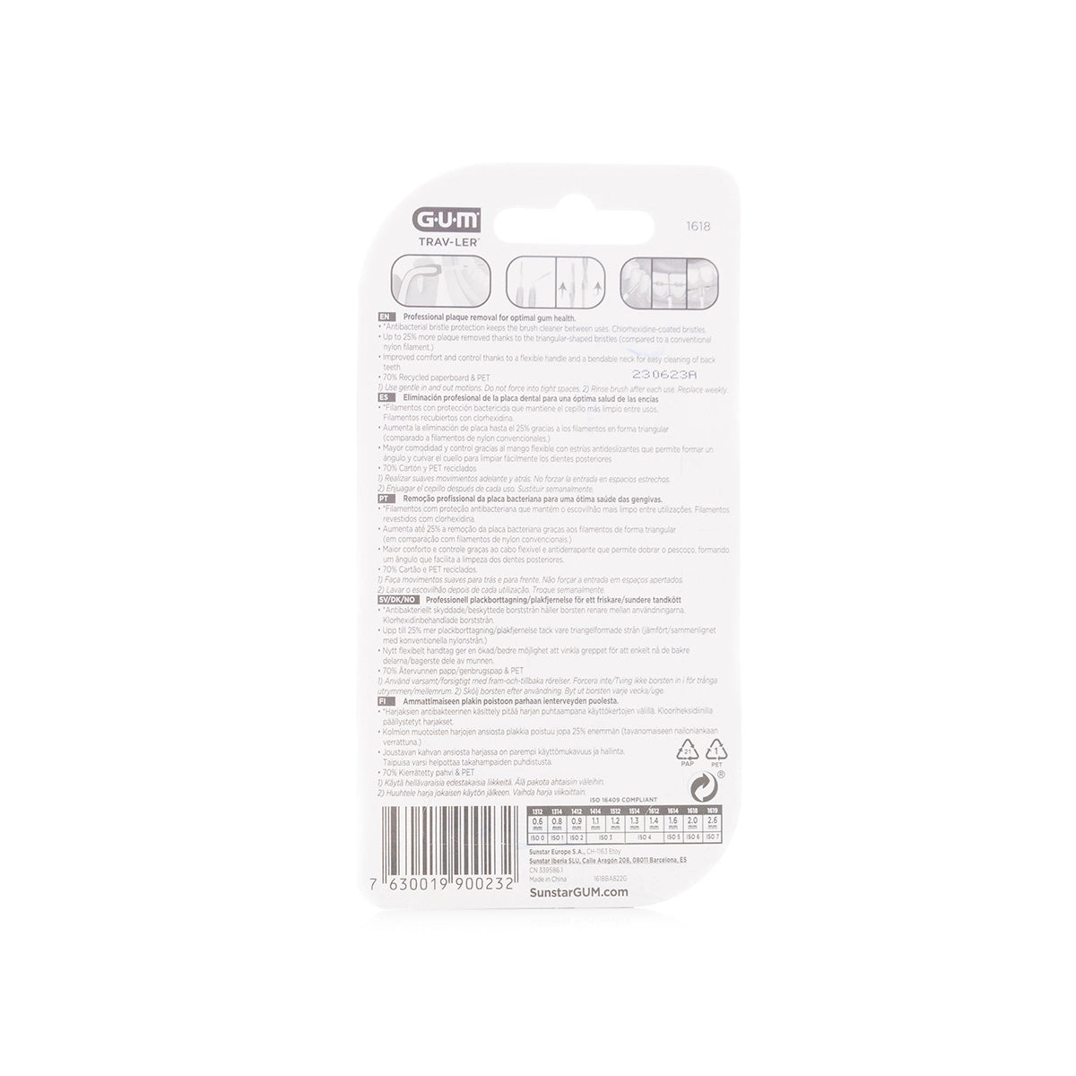 Gum TravLer 2.0 mm 6 Intradental Brushes [1618]