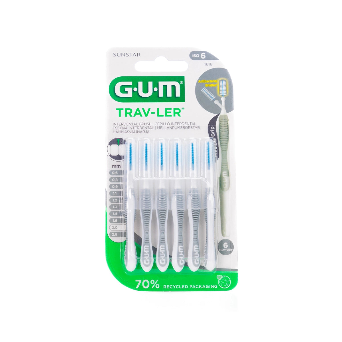 Gum TravLer 2.0 mm 6 Intradental Brushes [1618]