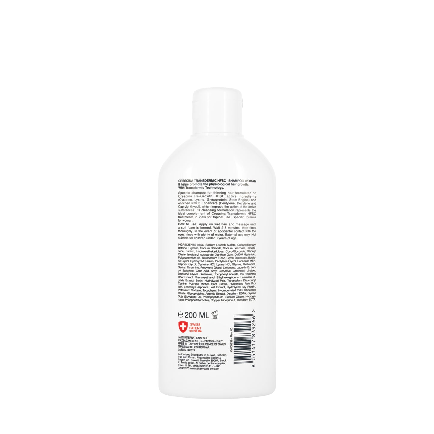 Crescina HFSC Transdermic  Shampoo for Women 200 Ml
