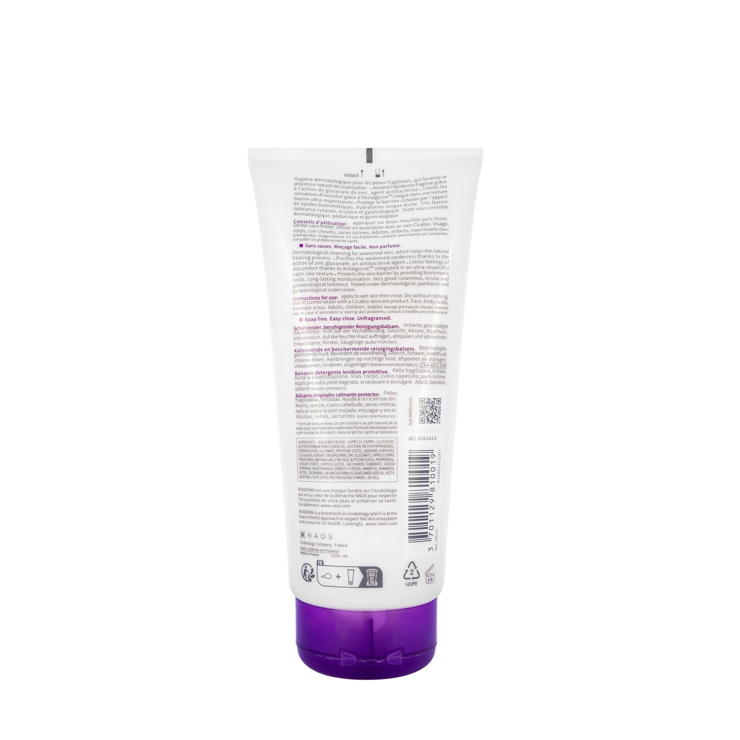 Bioderma Cicabio Baume Lavant  (Soothing Protective Cleansing Balm) 200 Ml