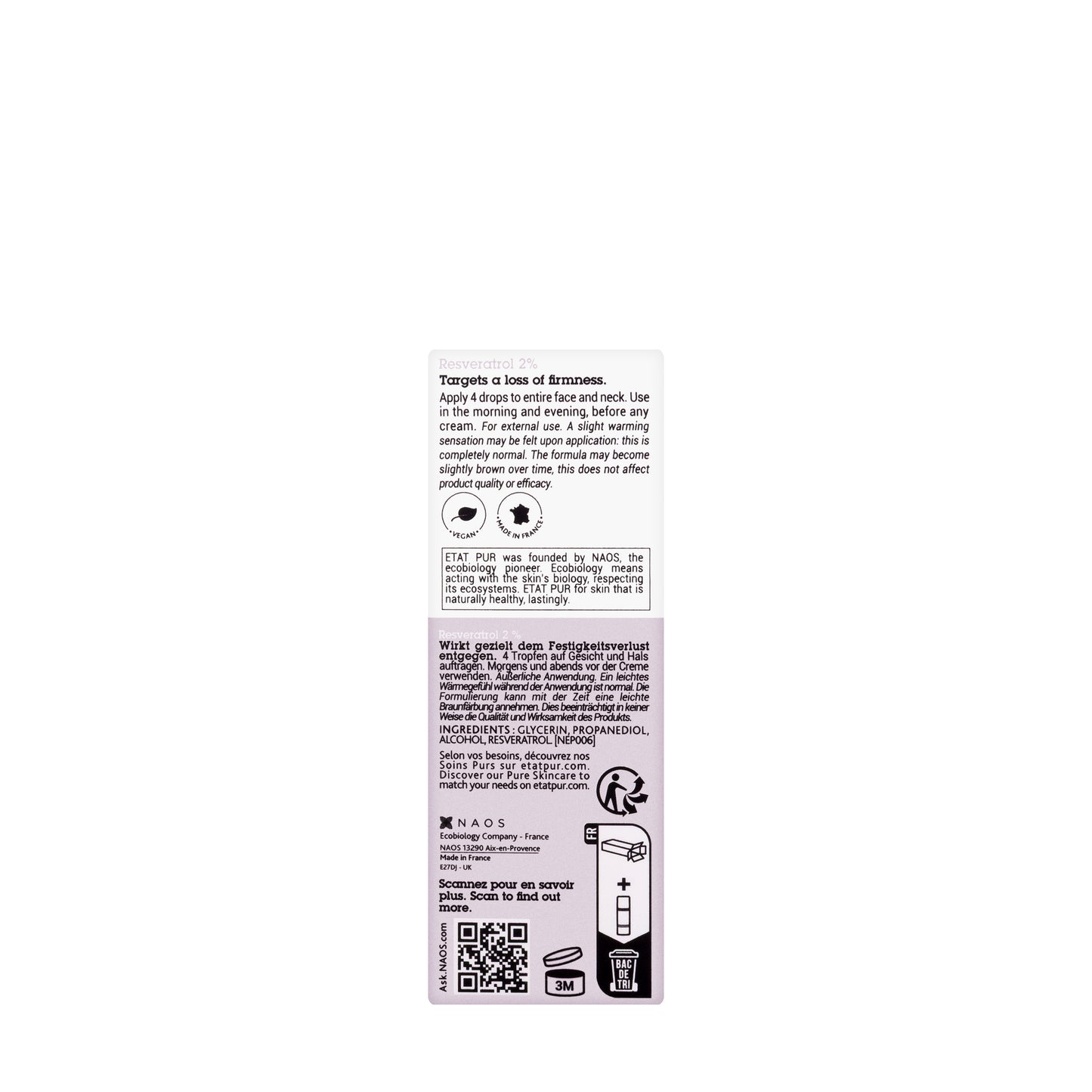 Etat Pur Pure Active Resveratrol 500ppm Skin Aging Serum 15 Ml