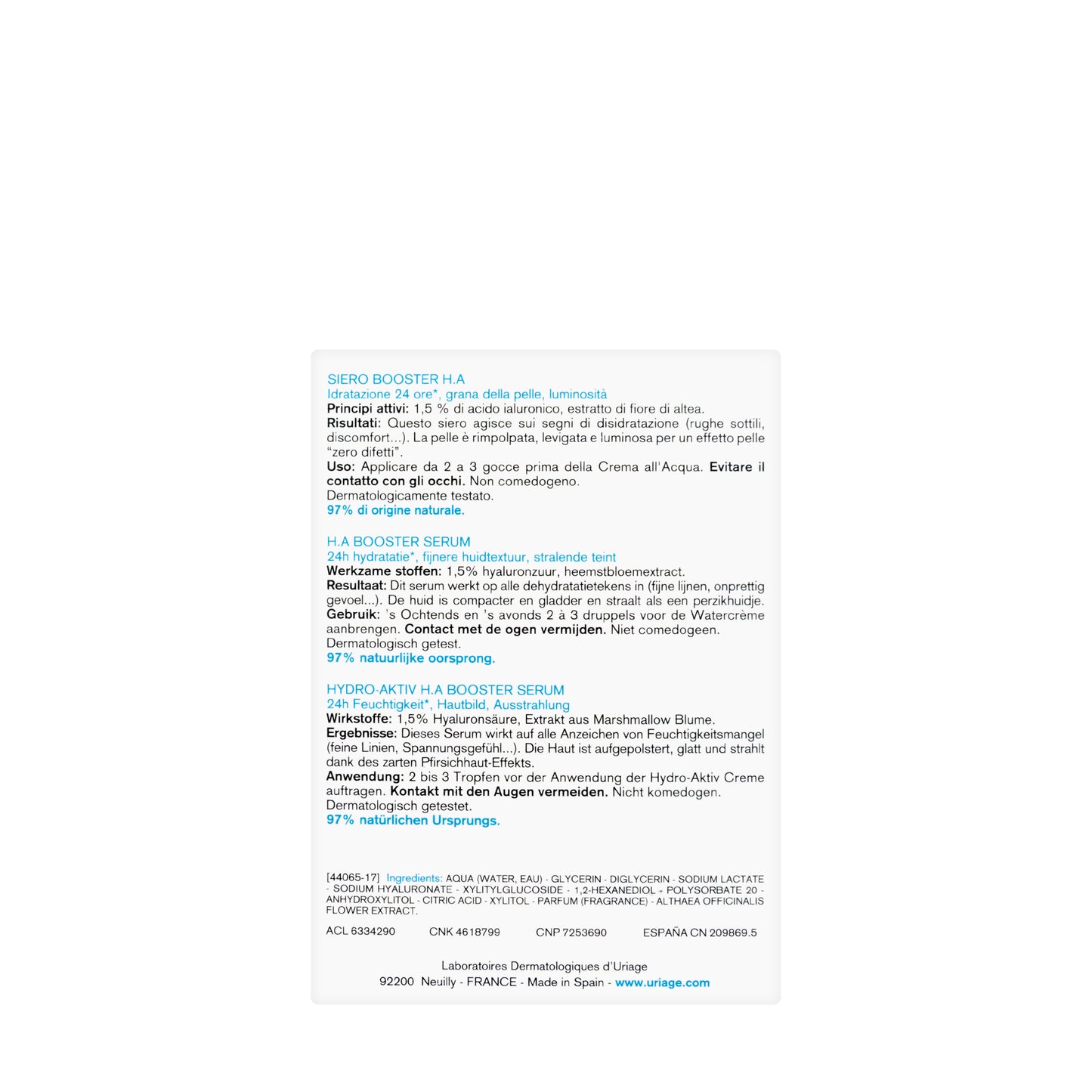 Uriage Eau Thermale H.A Booster Serum 30 ml