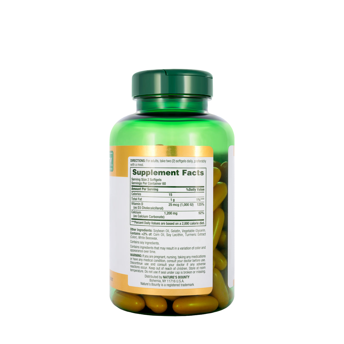 Nature's Bounty Calcium 1200mg plus Vitamin D3 1000IU 120 Softgels