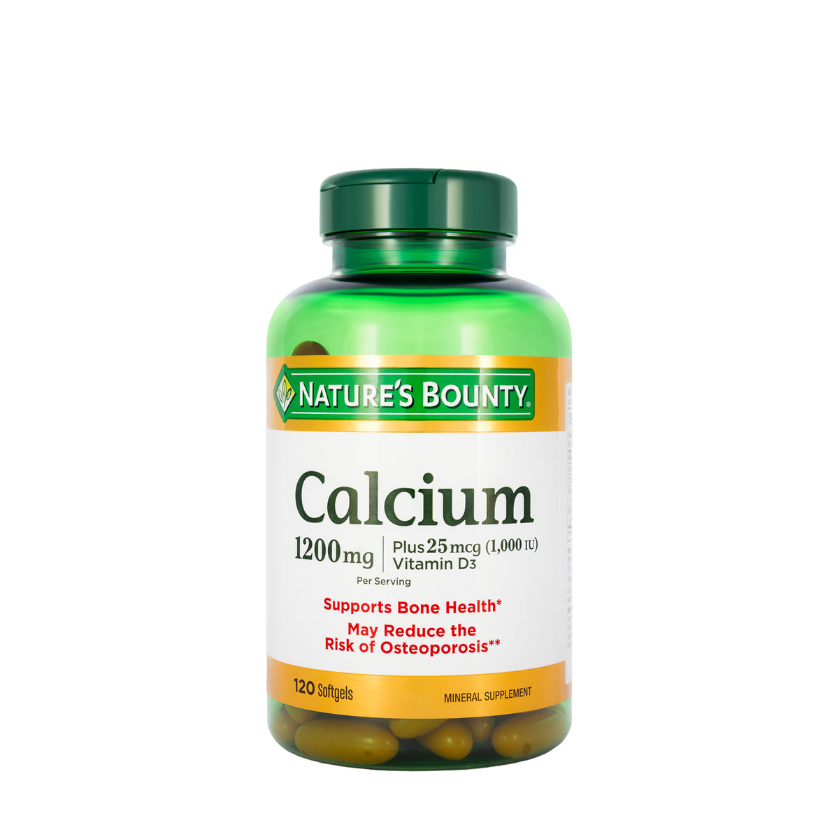 Nature's Bounty Calcium 1200mg plus Vitamin D3 1000IU 120 Softgels