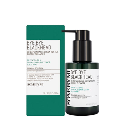Some By Mi Bye Bye Blackhead 30 Days Miracle Green Tea Tox Bubble Cleanser 120 g