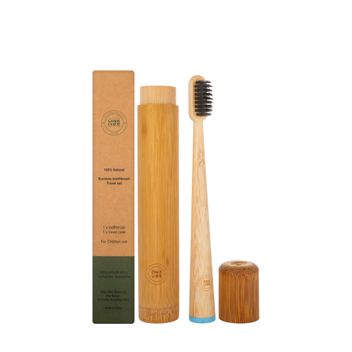 One Use Bamboo Toothbrush Travel Set