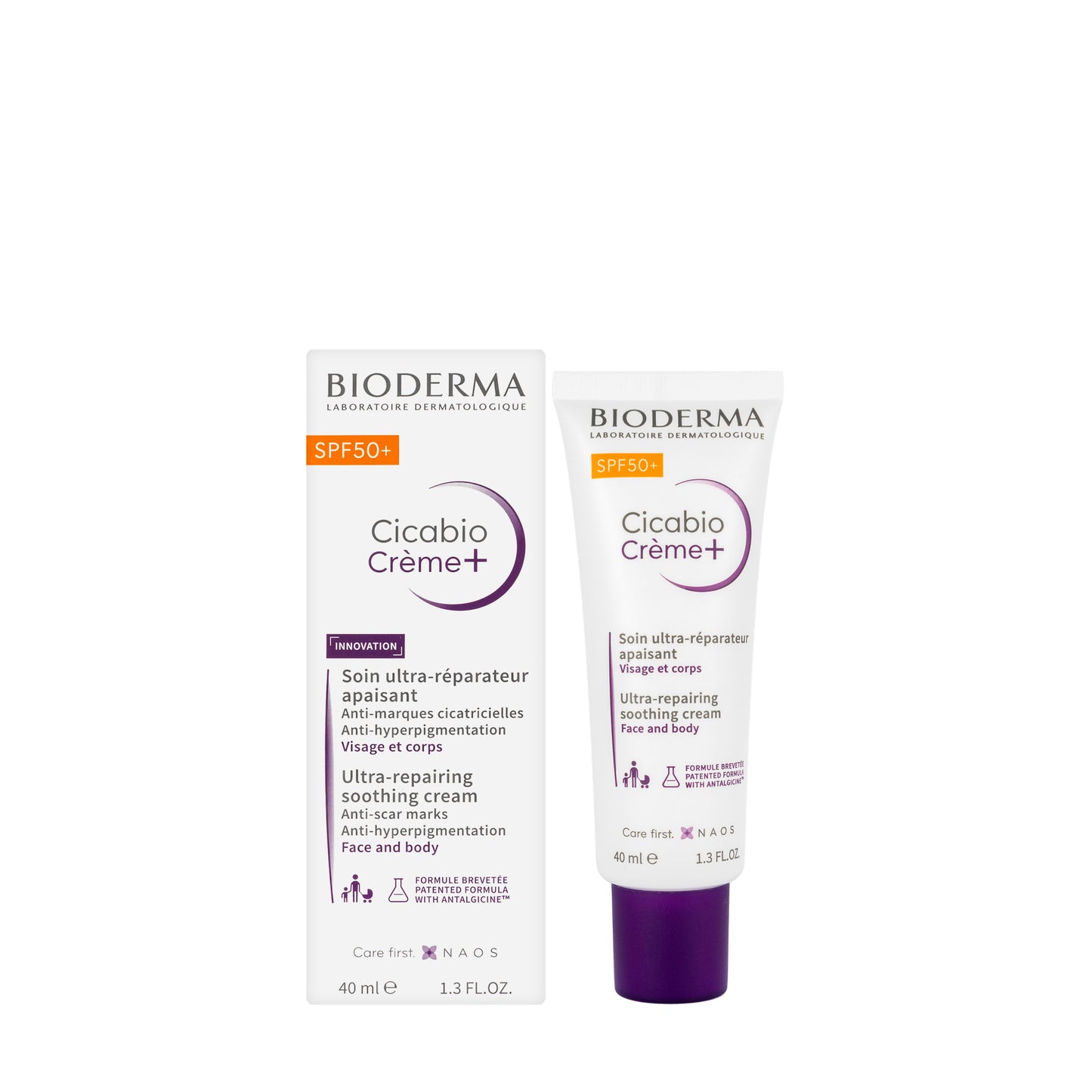 Bioderma Cicabio Crème+ SPF 50+ (Ultra-Repairing Soothing Cream with Very High UV Protection) 40 Ml