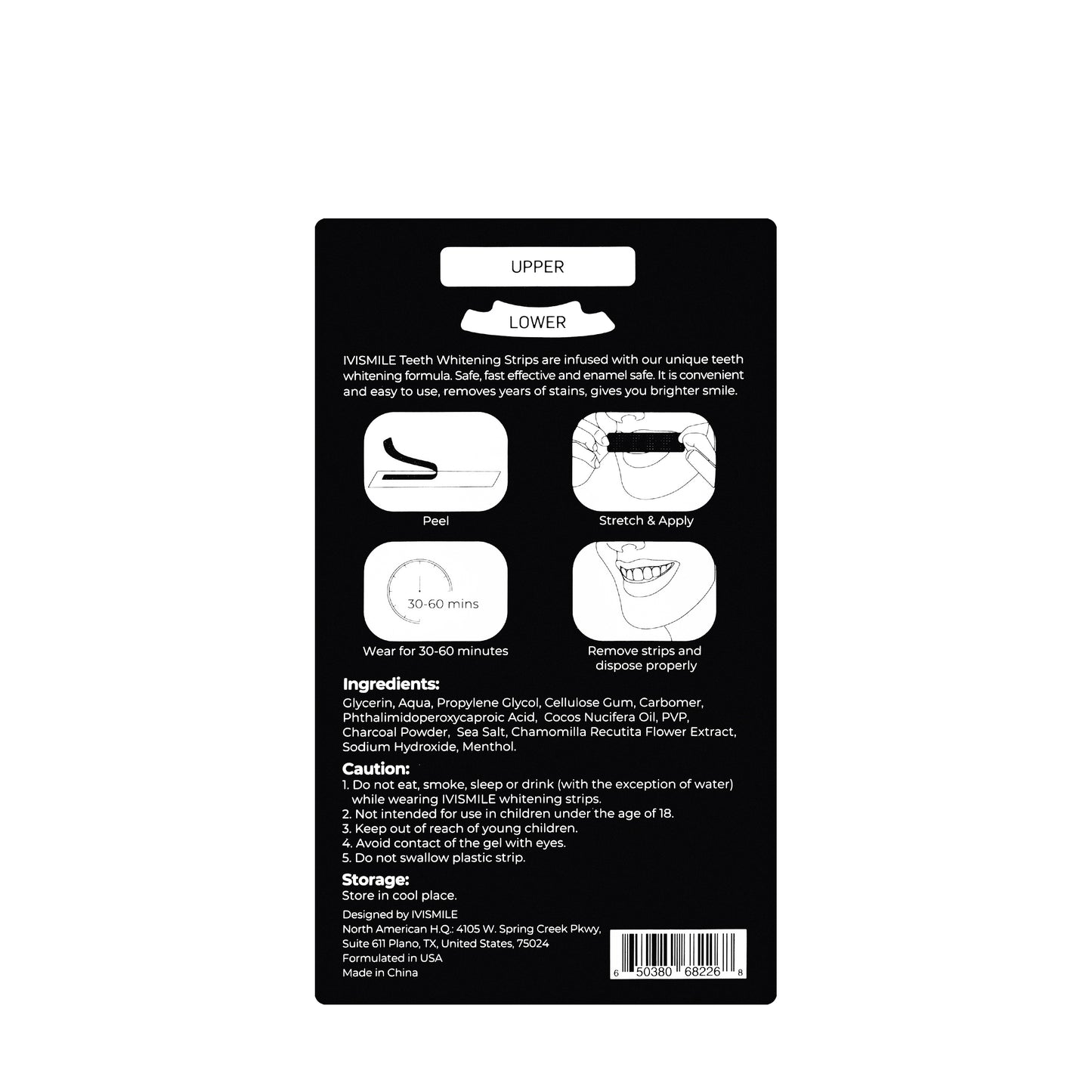 Ivismile Pap+Charcoal Teeth Whitening Strips 28Strips