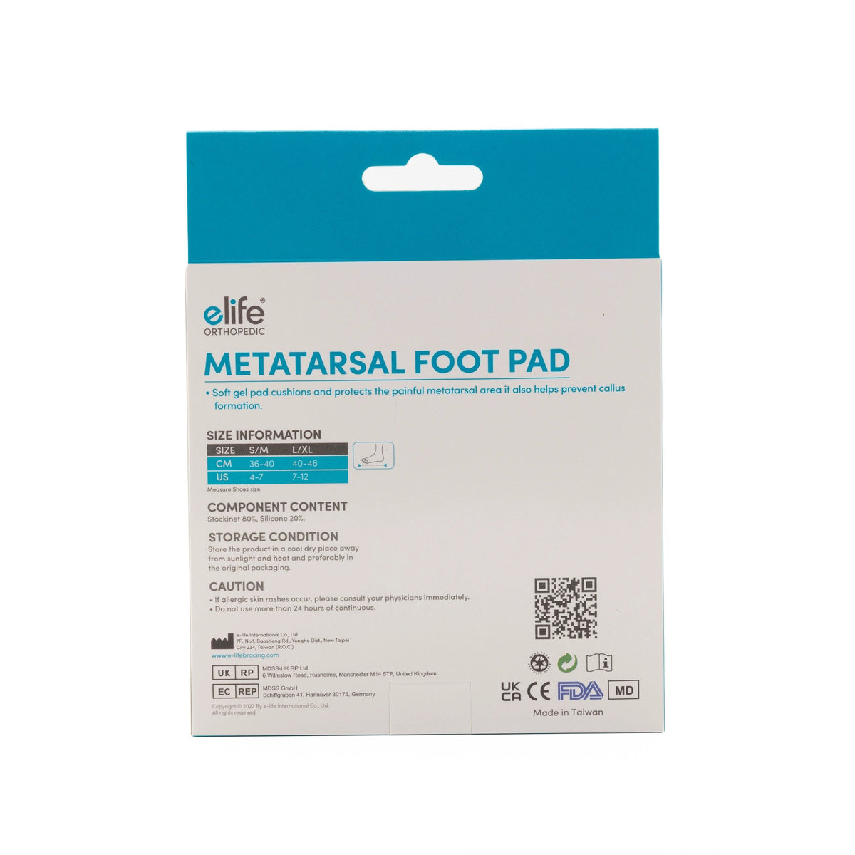 E-Life Metatarsal Foot Pad [Large/X-Large]