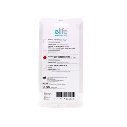 E-Life Fold-Over Finger Splint With Strap [Large]