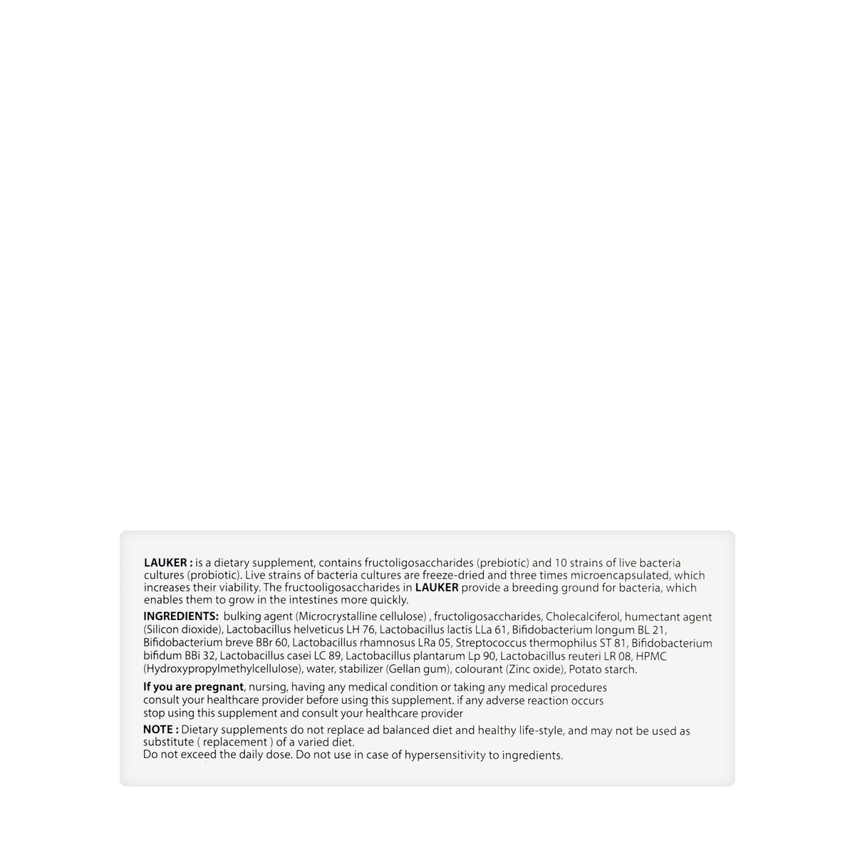 Lauker Probiotic/Prebiotic 20 Capsule