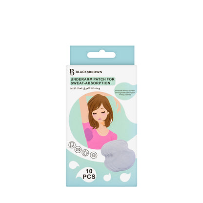 Black & Brown Underarm Sweat Absorption Patch 10 Pieces