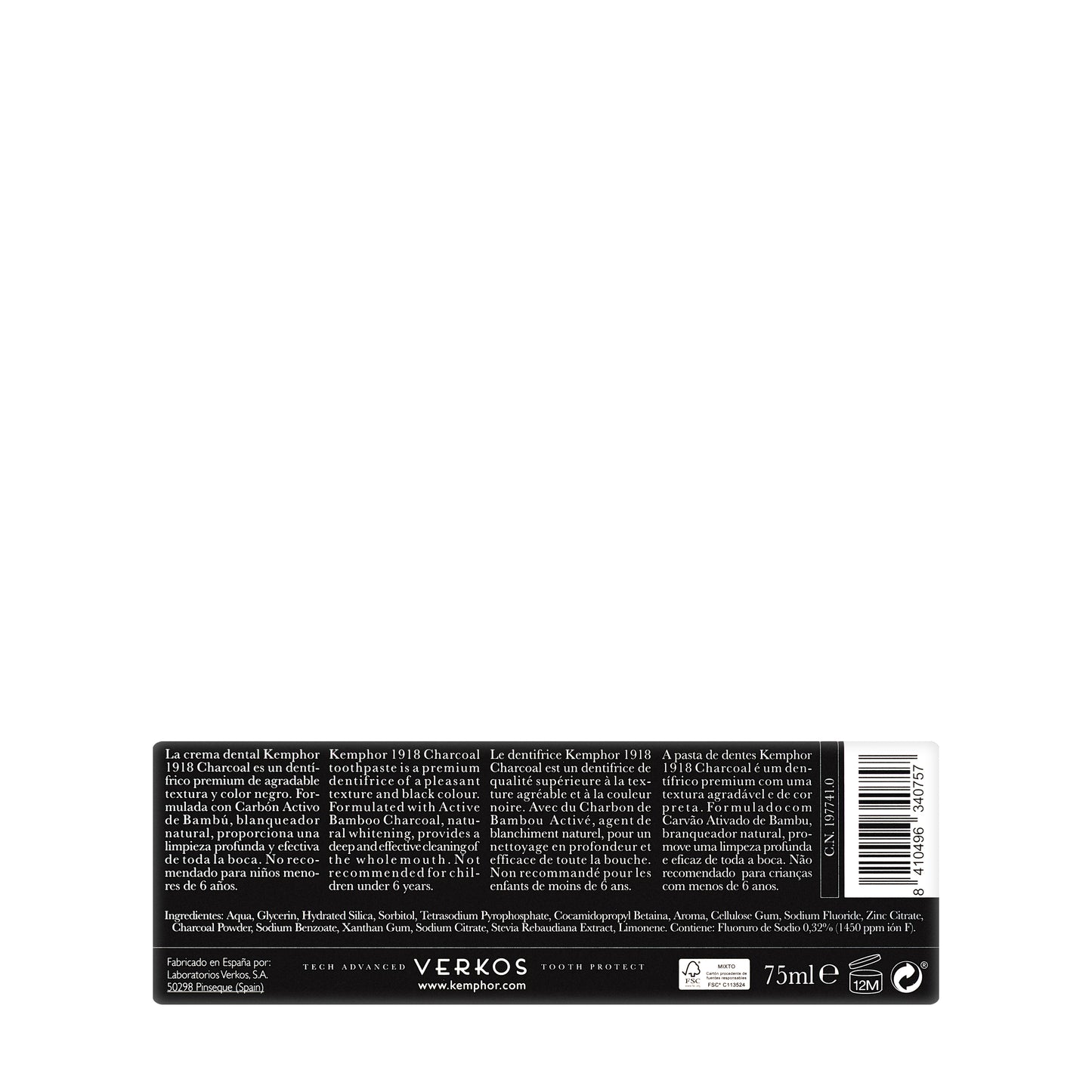 Kemphor Charcoal ToothPaste 75ml