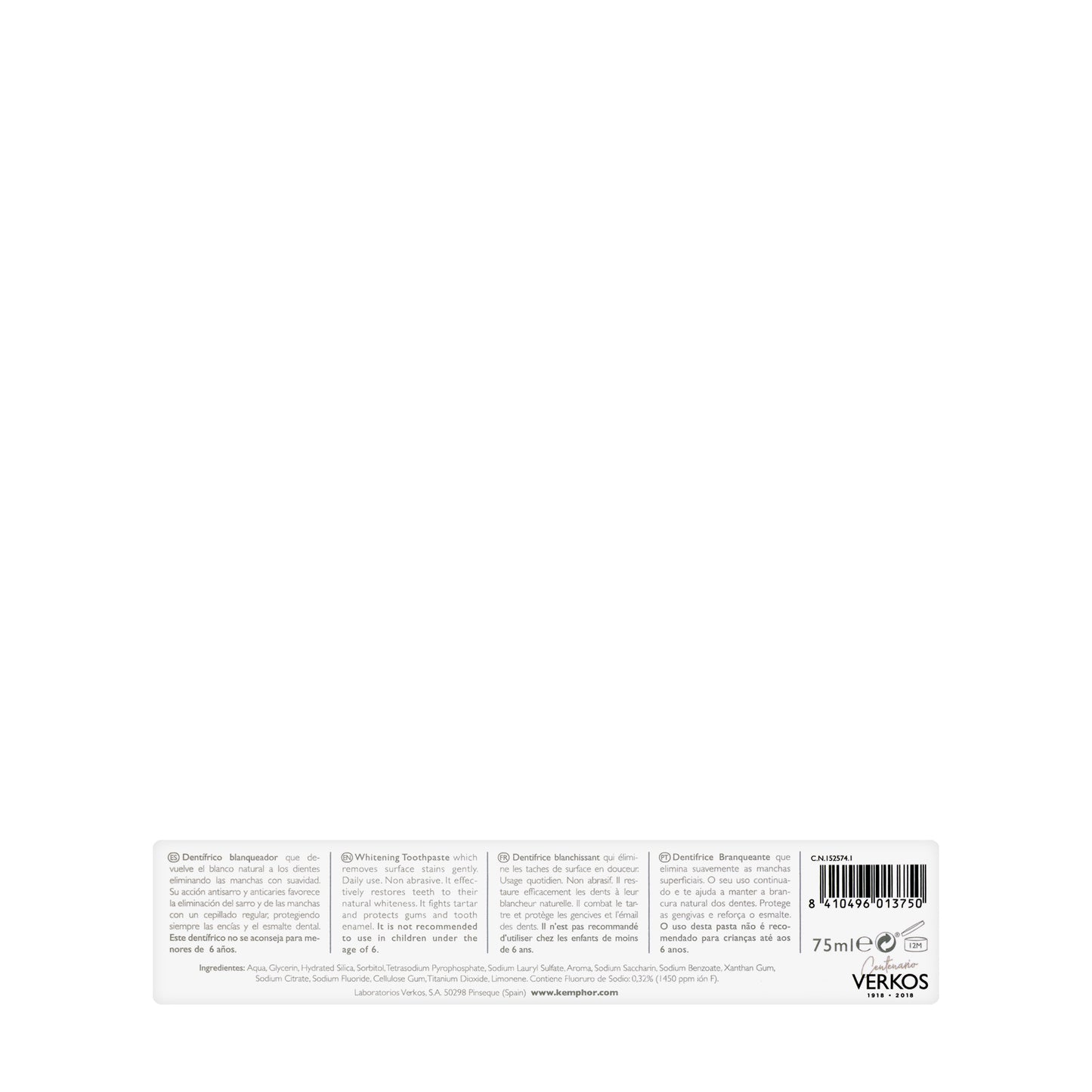 Kemphor White Total ToothPaste 75ml