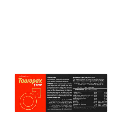 Tauropax Force Supports Men's Performance 60 Capsules