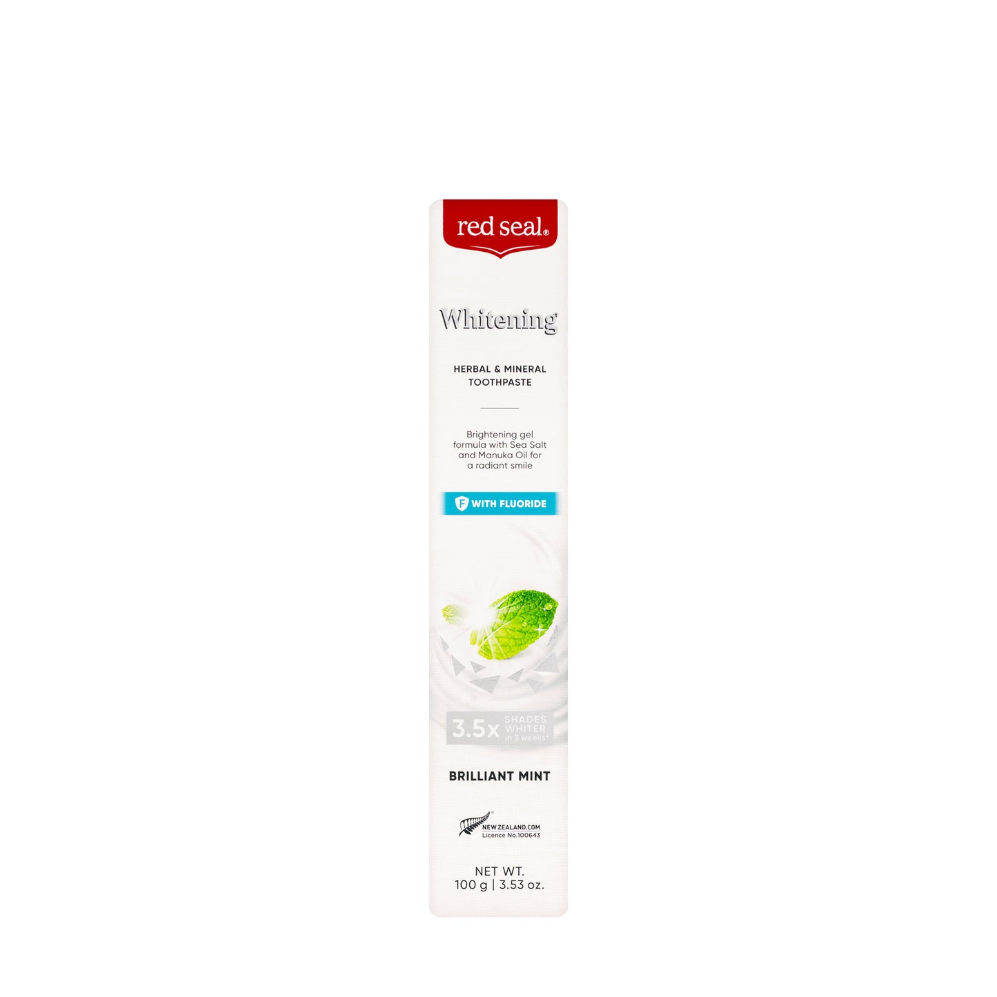 Red Seal Whitening fluoride Brilliant Mint Toothpaste 100g