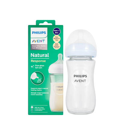 Avent [652] Natural Response Bottle [GLASS] 1M+ 240ML