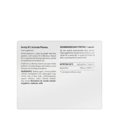 Activlab Methyl B12 1900Mcg 30 Capsule