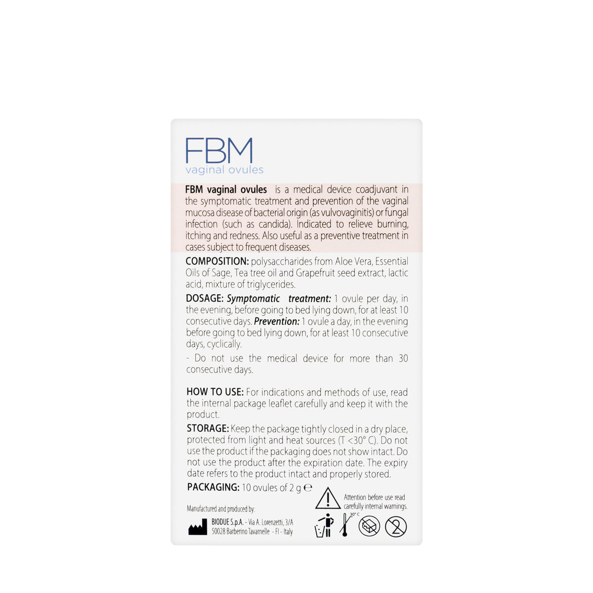 FBM Vaginal Ovules 10 Pieces