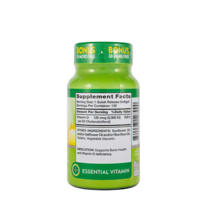 Nature’s Truth Vitamin D3 5000IU 130 Softgels
