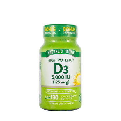 Nature’s Truth Vitamin D3 5000IU 130 Softgels