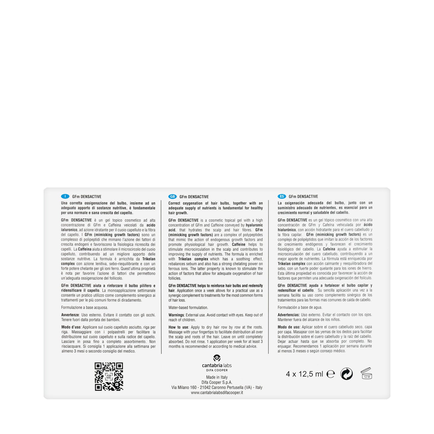Adenosil Gfm Densactive Growth Ampoule 4X12.5Ml