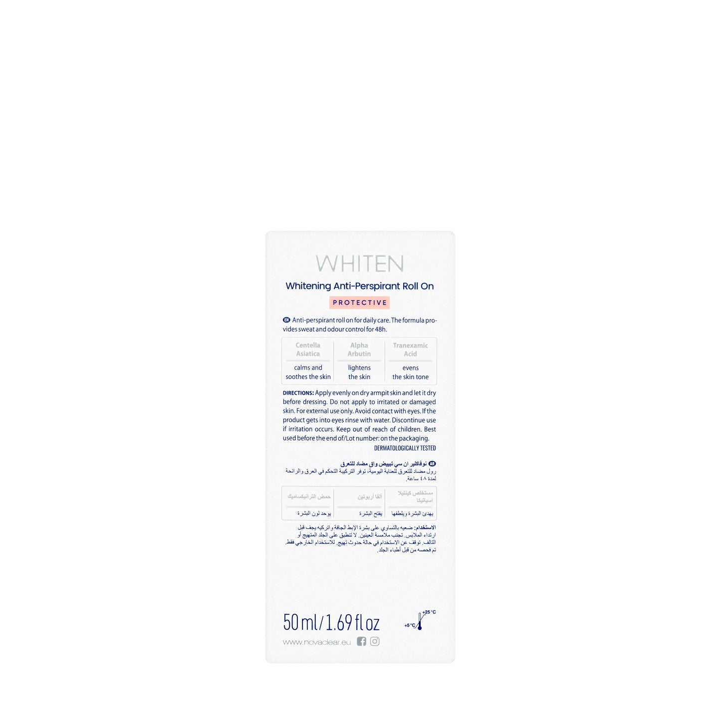 Novaclear Whitening Protective Roll On 50 Ml
