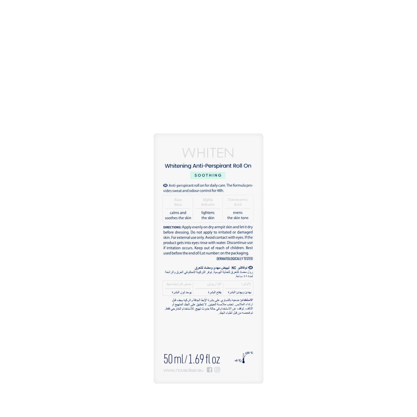 Novaclear Whitening Soothing Roll On 50 Ml