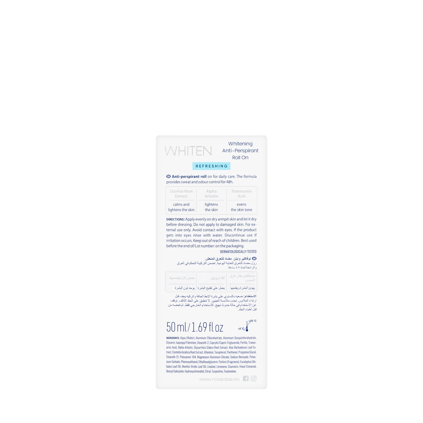 Novaclear Whitening Refreshing Roll On 50 Ml