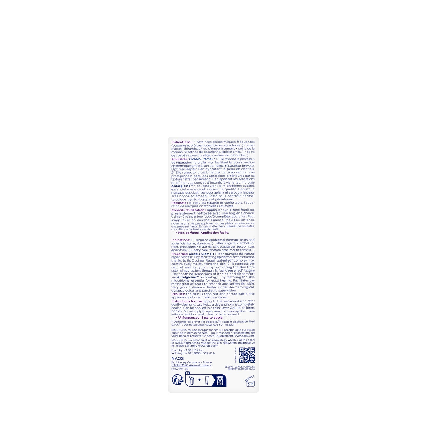 Bioderma Cicabio Crème+ (Ultra-Repairing Soothing Cream Anti-Scar Marks) 40 Ml