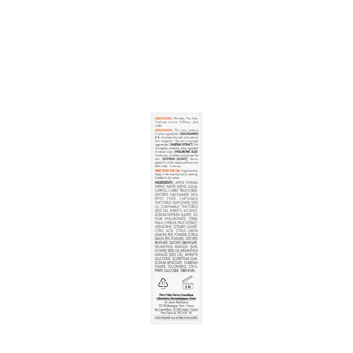 Avène Hyaluron Activ B3 Triple Correction Eye Cream 15 Ml