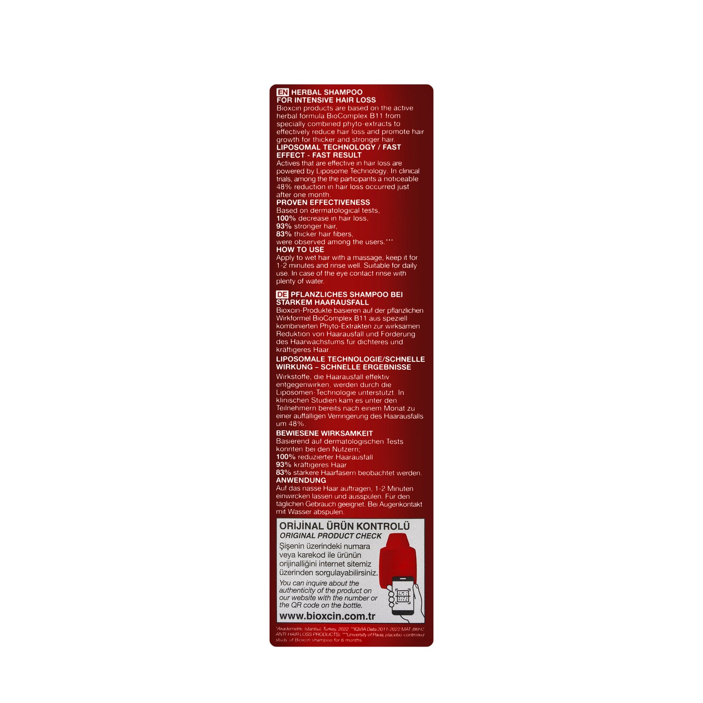 Bioxcin DermaGen Forte Herbal Shampoo for Intensive Hair Loss 300 Ml