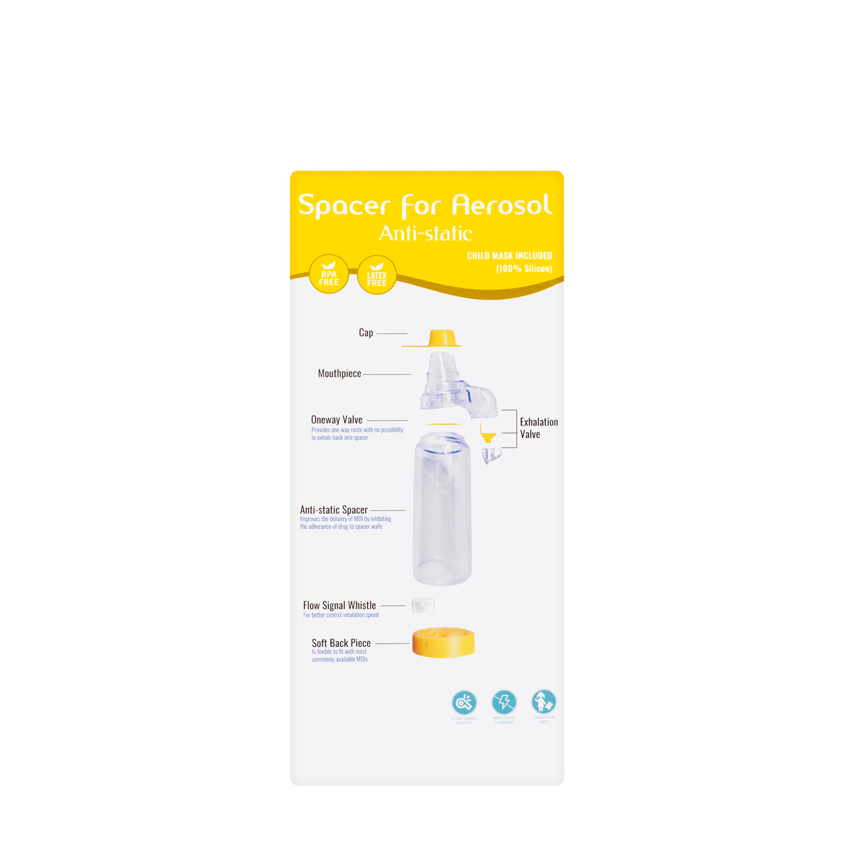 Spacer for Aerosol Child Inhaler Chamber