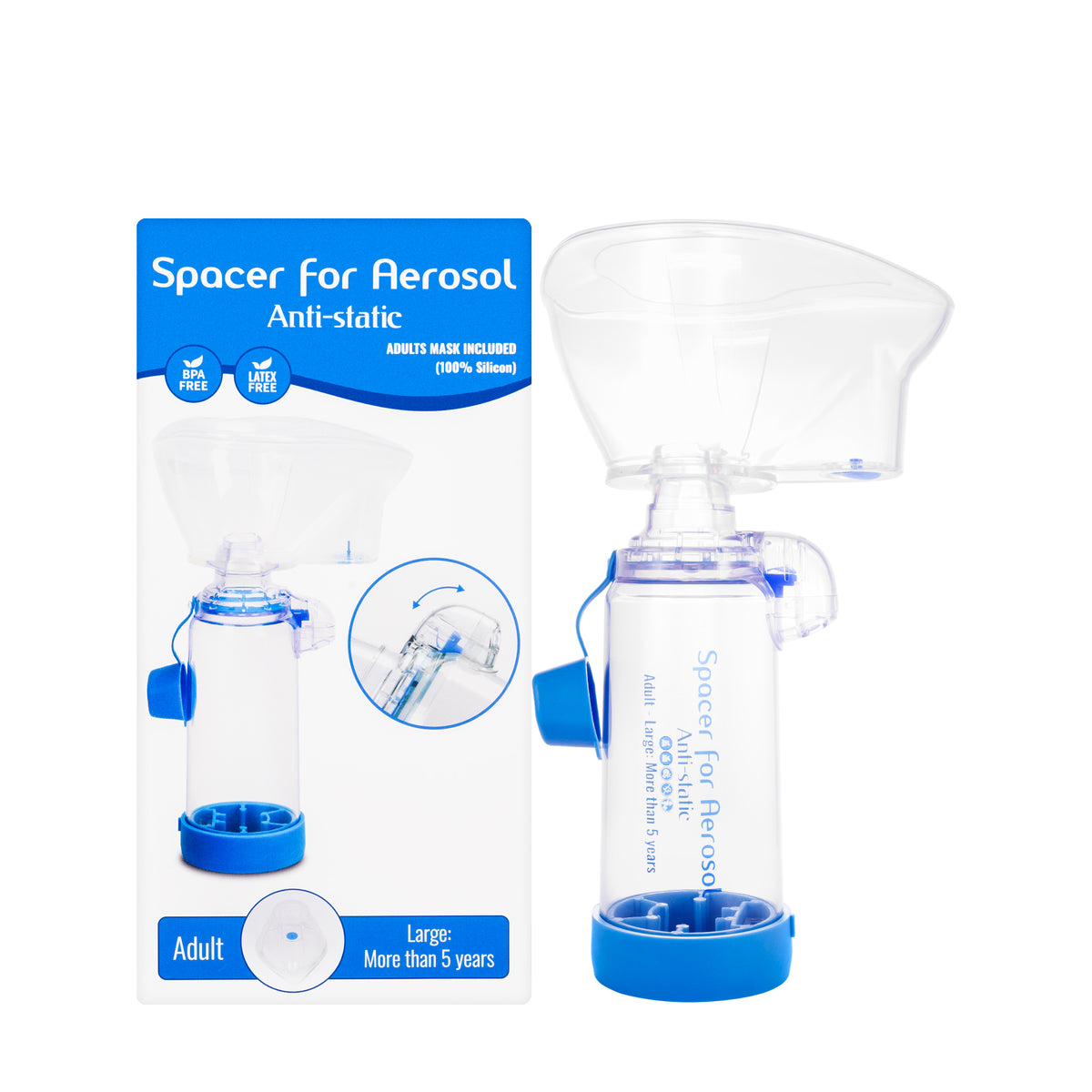 Spacer for Aerosol Adult Inhaler Chamber