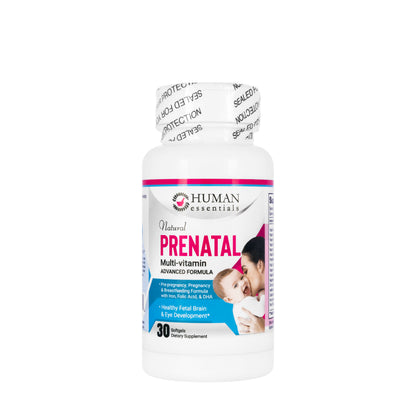 Human Essentials Natural Prenatal Multi-Vitamin 30 Softgels