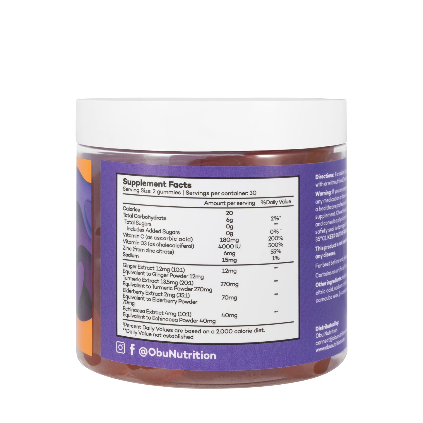 OBU Immunity Gummies Lemon Flavor 60 Gummies