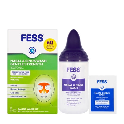Fess Nasal Isotonic Saline Wash 60 Sachets Kit
