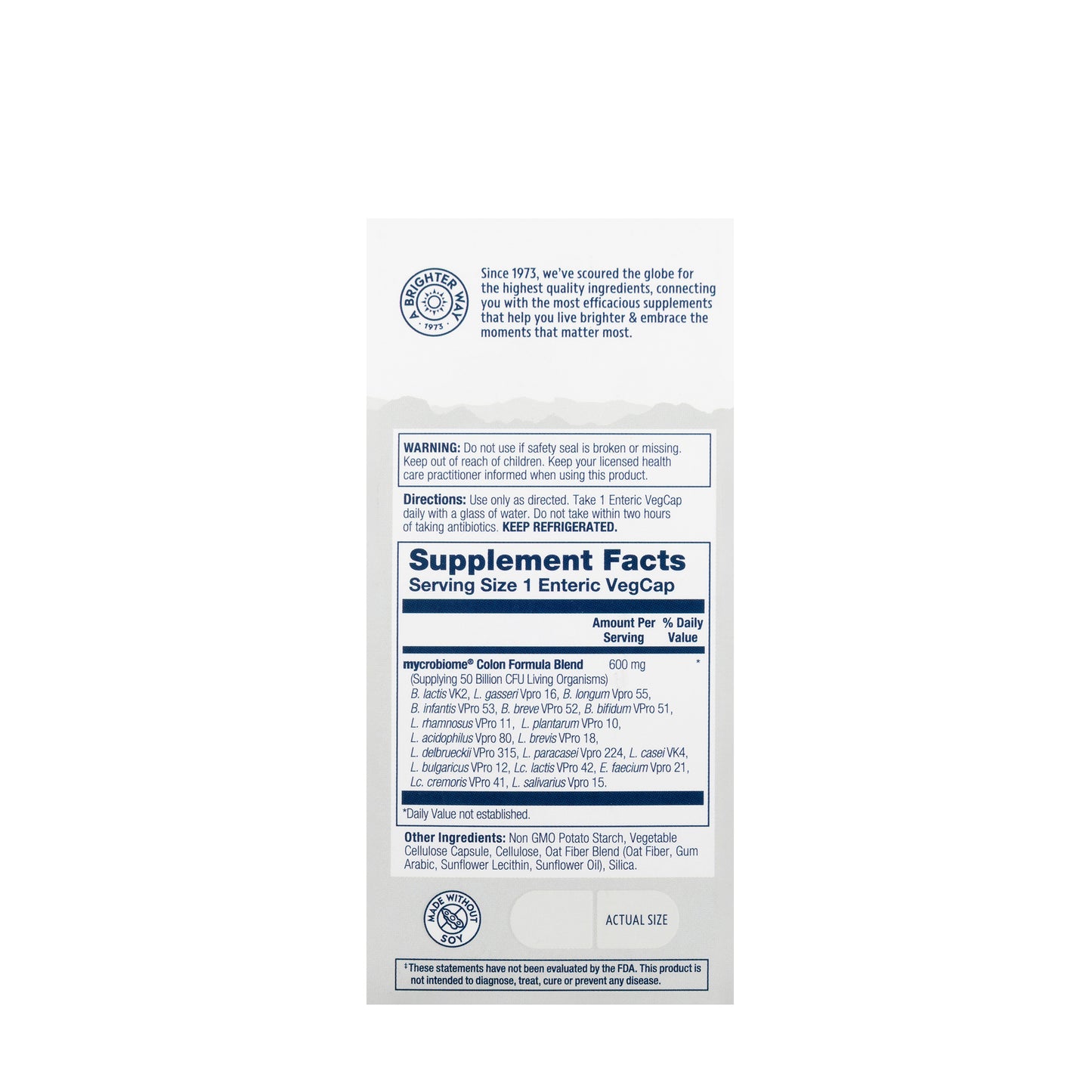Solaray Probiotic 50 Billion 30 Capsules