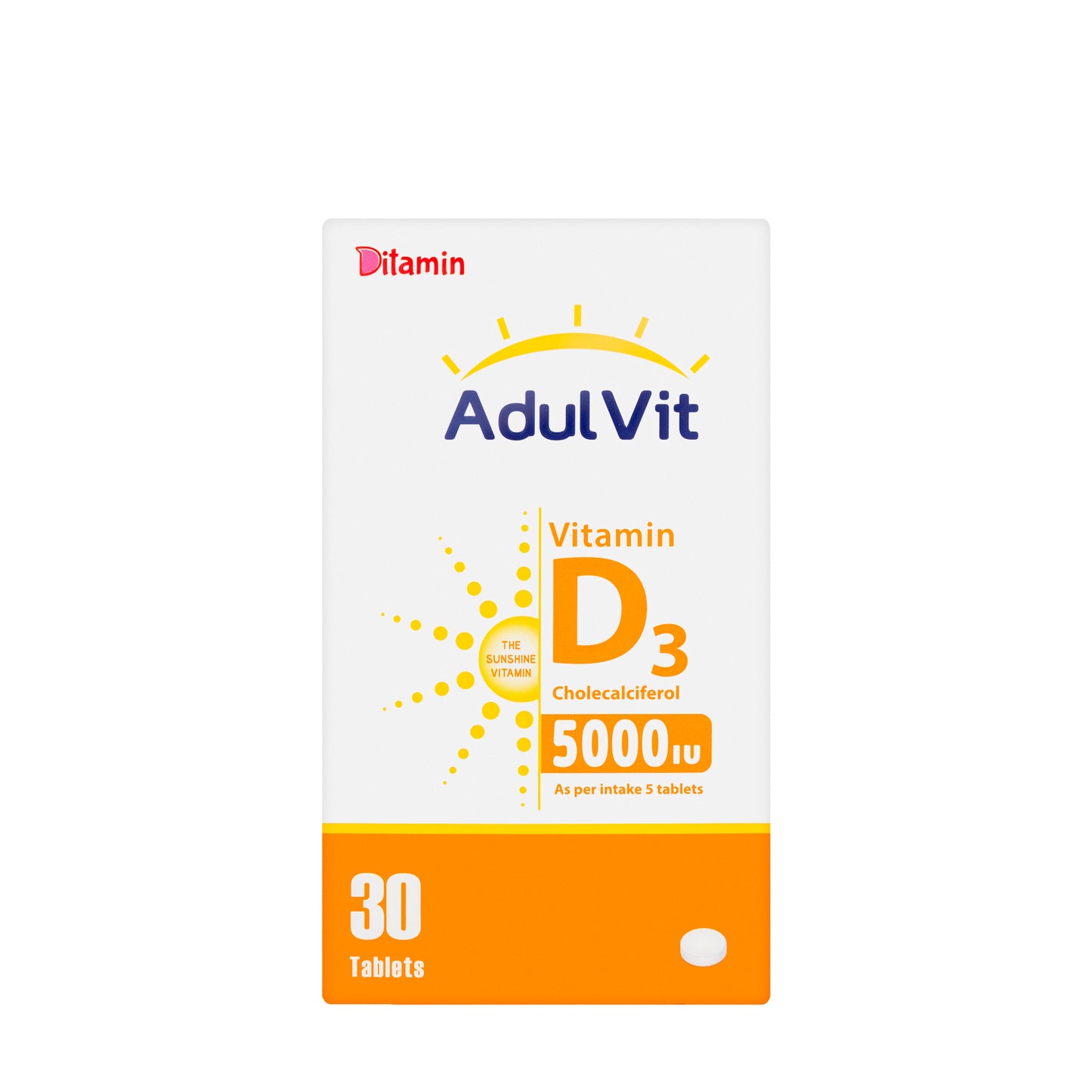 Ditamin Adulvit Vitamin D3 5000 IU 30 Tablets