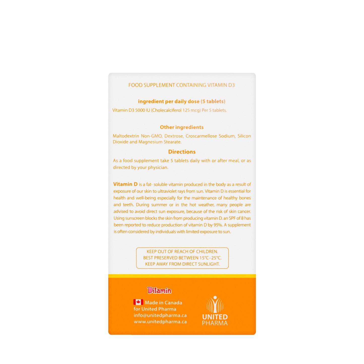 Ditamin Adulvit Vitamin D3 5000 IU 30 Tablets