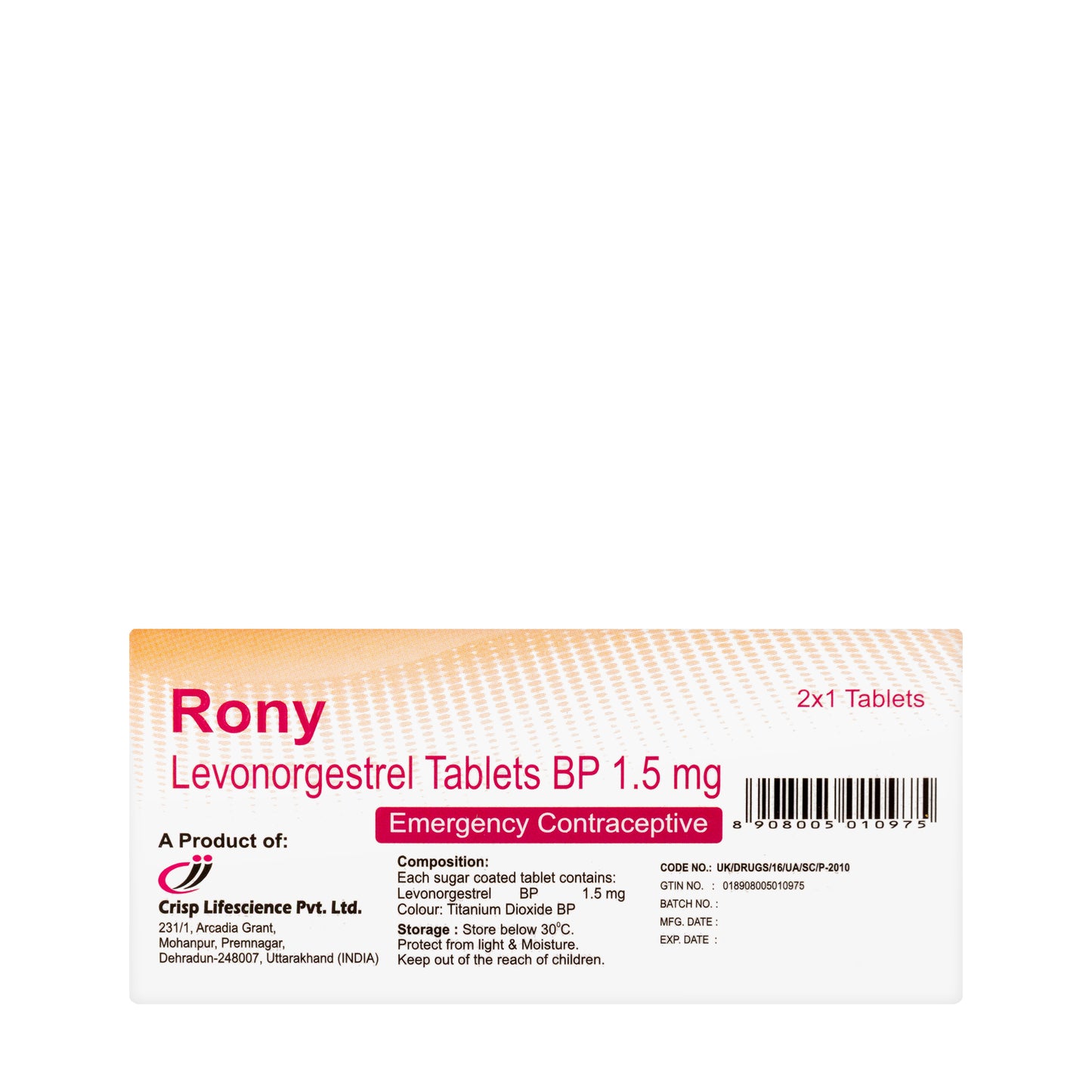 Rony 1.5mg 2 Tablets
