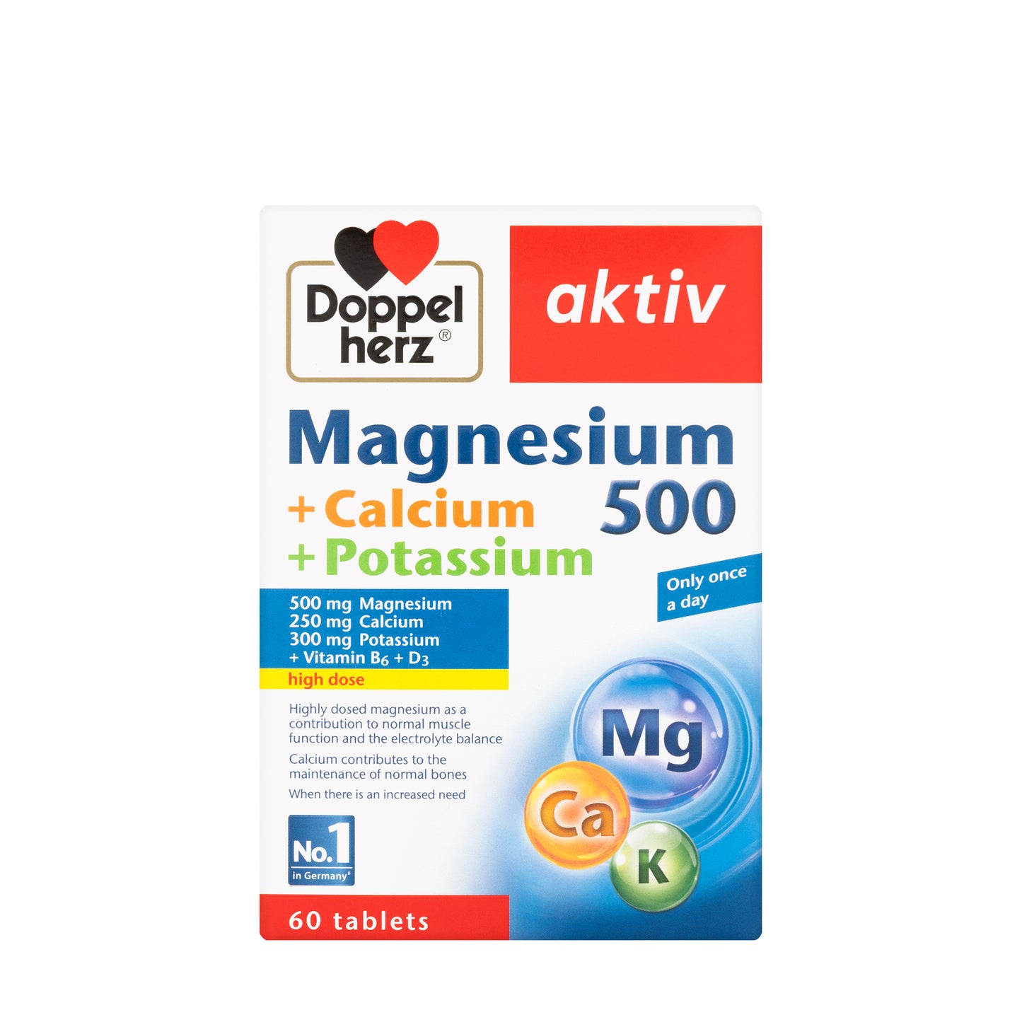 Aktiv Magnesium 500 Mg+Calcium+K 60 Tablets
