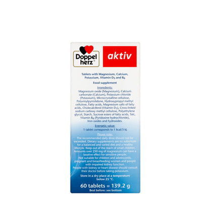 Aktiv Magnesium 500 Mg+Calcium+K 60 Tablets