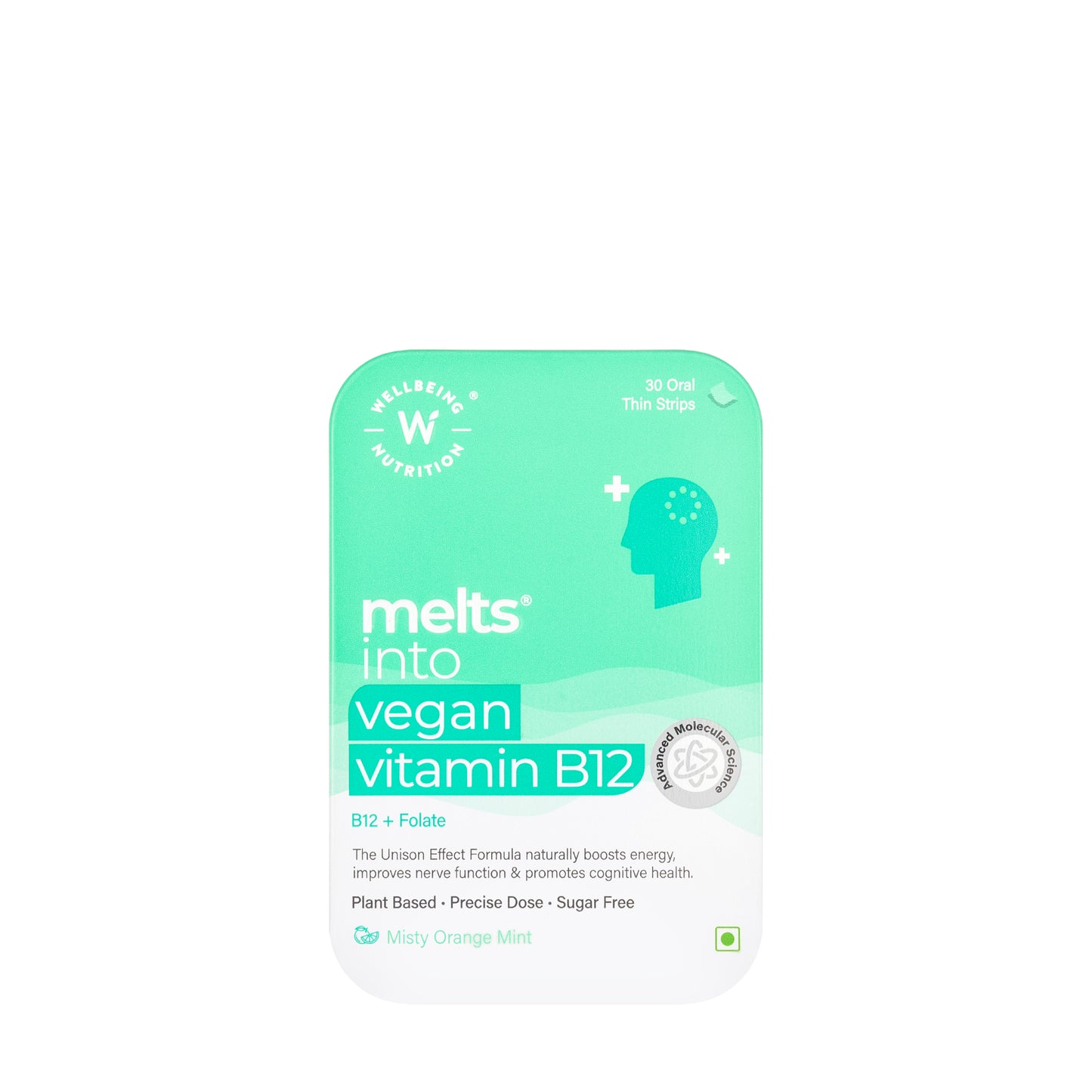 Wellbeing Melts Vegan Vitamin B12 30 Strips