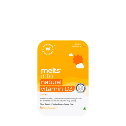 Wellbeing Melts Natural Vitamin D3+K2 30 Strips