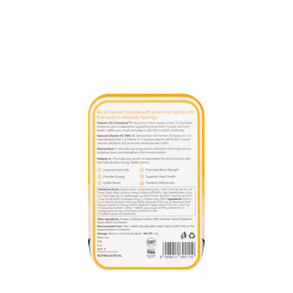 Wellbeing Melts Natural Vitamin D3+K2 30 Strips