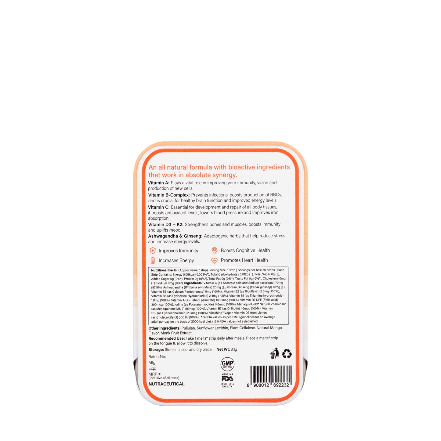 Wellbeing Melts Multivitamins 30 Strips