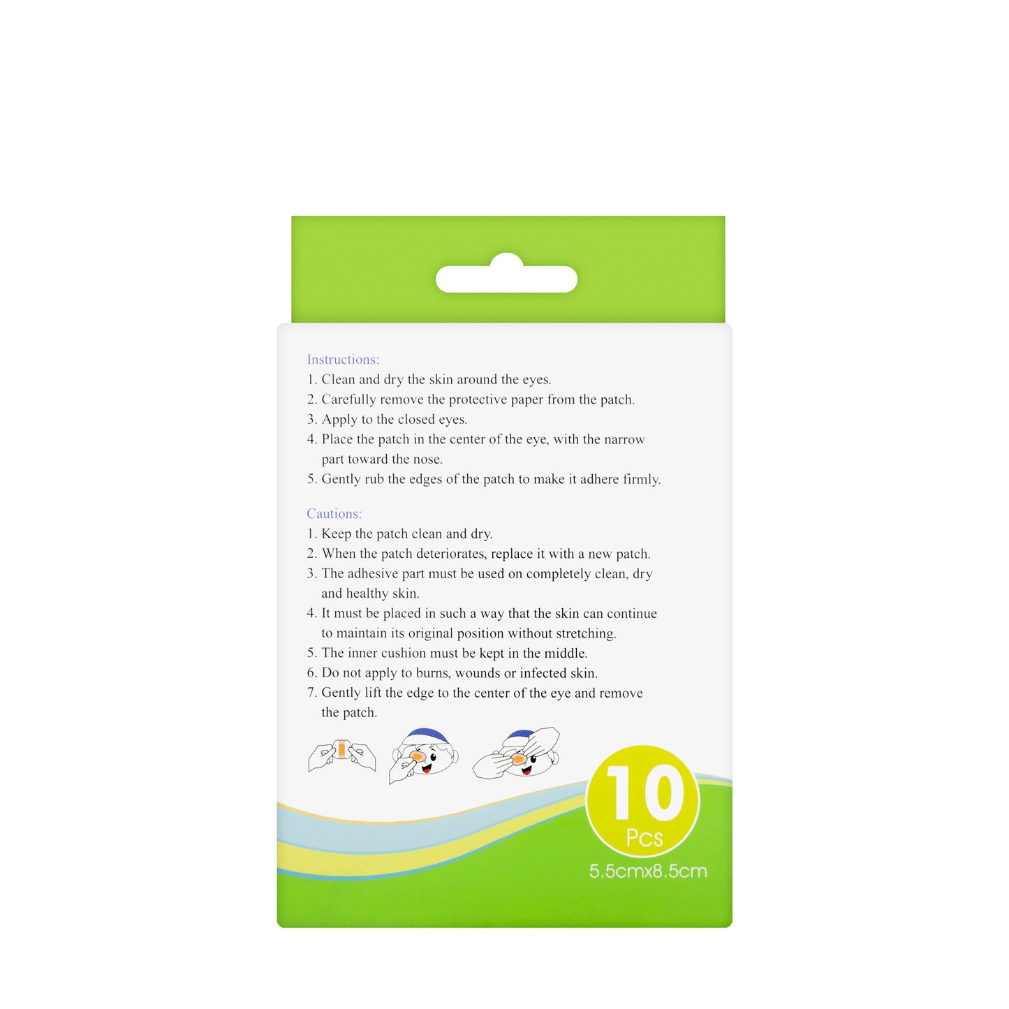 Olive Adhesive Eye Patch Adult 10 Pieces